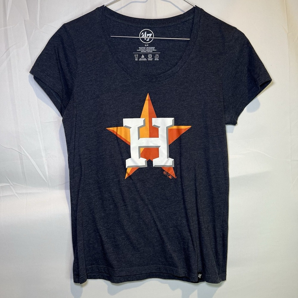 47 Brand Houston Astros Women's Homestand Graphic T-shirt Size Small Navy Retro